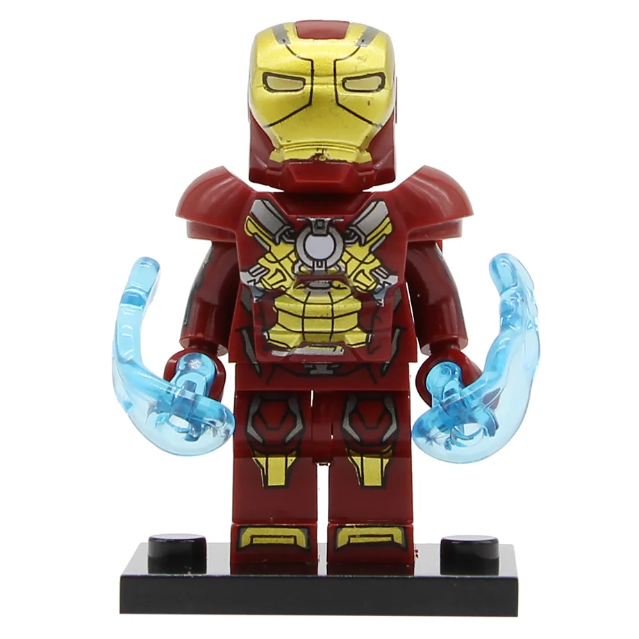 Iron Man A Один горячий Супер Герои 500+ горячая фигурка Marvel DC Мстители Дэдпул Звездный огонь Бэтмен Супермен железный человек строительные блоки игрушки - Цвет: Iron Man A