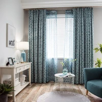 polyester cotton window blue curtains tulle simple and modern curtains for living room bedroom balcony high shading rate