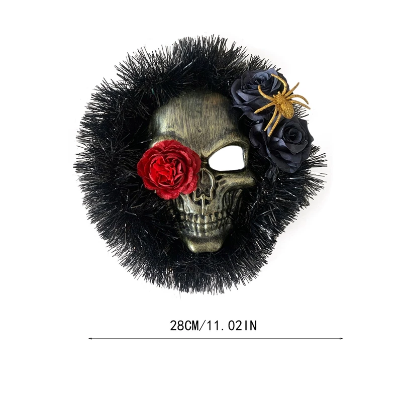 Украшение на Хэллоуин маска в виде паука черепа кулон венок висячая красная роза