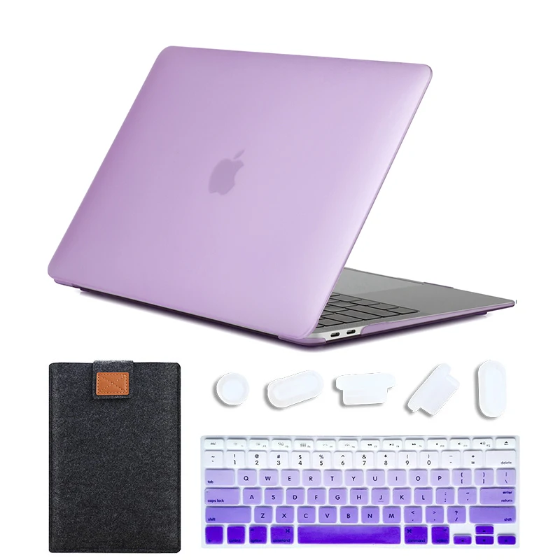 Matte Purple 02 MTT матовый чехол для ноутбука Macbook Pro 13 15 дюймов Жесткий Чехол для mac book Air Pro retina 11 12 13 15 Сенсорная панель сумка для ноутбука - Цвет: Matte Purple 02