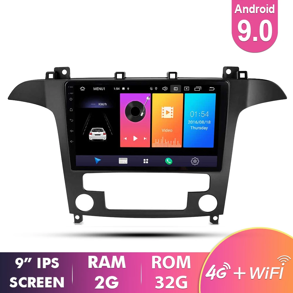 2G 32G 001 EKIY " ips Автомагнитола Android 9,0 авто стерео Мультимедиа для Ford S-Max Ford s max 2007 2008 gps Navi навигация 4G WiFi плеер - Цвет: 2G 32G 001