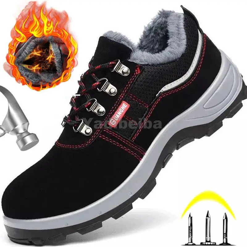 

Men Safety Work Shoes Winter Anti-Smashing Work Sneakers Indestructible Steel Toe Shoes Men Puncture-Proof Work Safety Boots