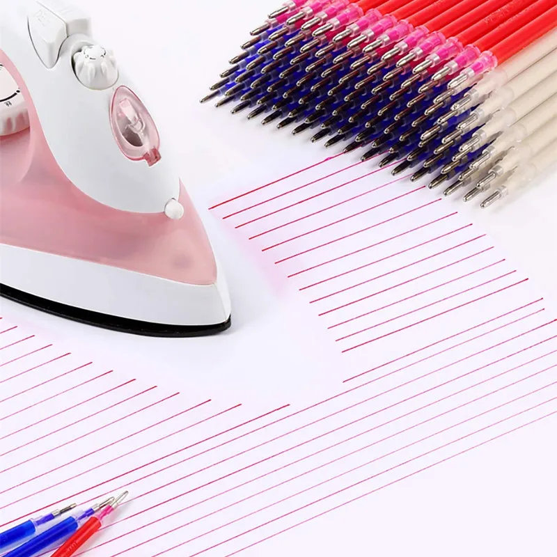 

40pcs Mixed Heat Erasable Pen High Temperature Disappearing Fabric Marker Refills with Storage Box Fabric Tailoring Accessories