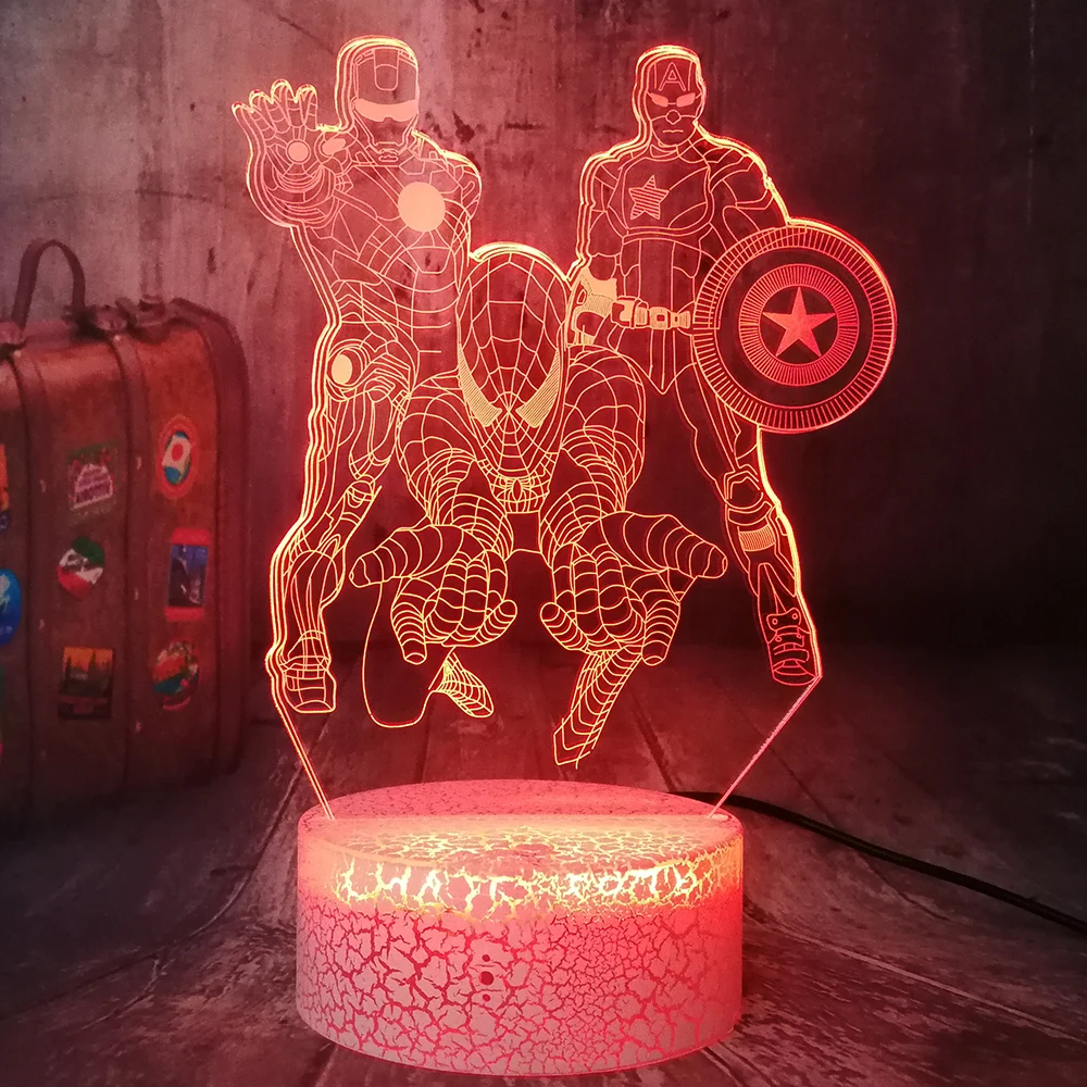 Мстители комиксы Marvel Железный человек Человек паук Капитан Америка 3D