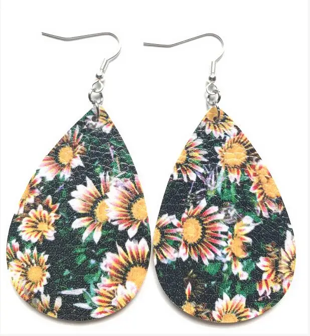 Модные серьги 3 слоя градиентные кожаные висячие в виде капель футбольного типа