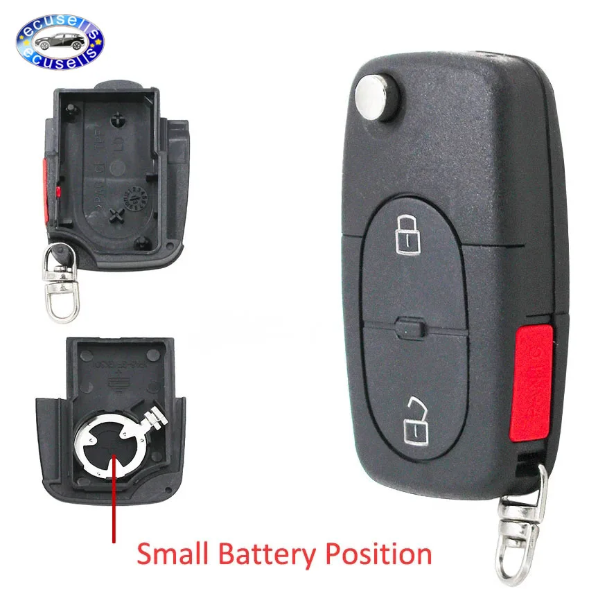 Чехол для автомобильного ключа с 2 + 1/3 кнопками Audi A4 A6 A8 S4 S6 S8 кабриолета Allroad TT