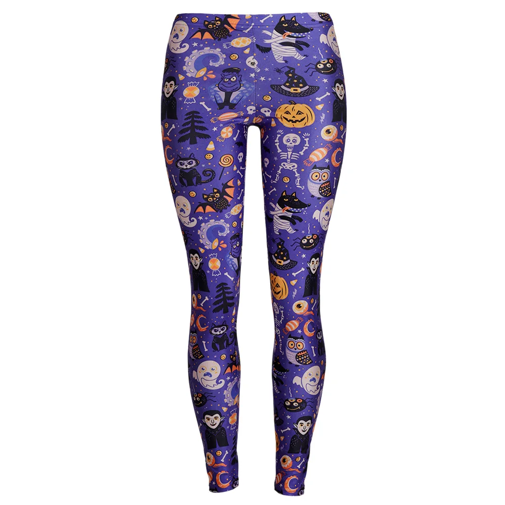 Zexxxy женские модные брюки на Хэллоуин элементы узких брюк леггинсы с эластичной
