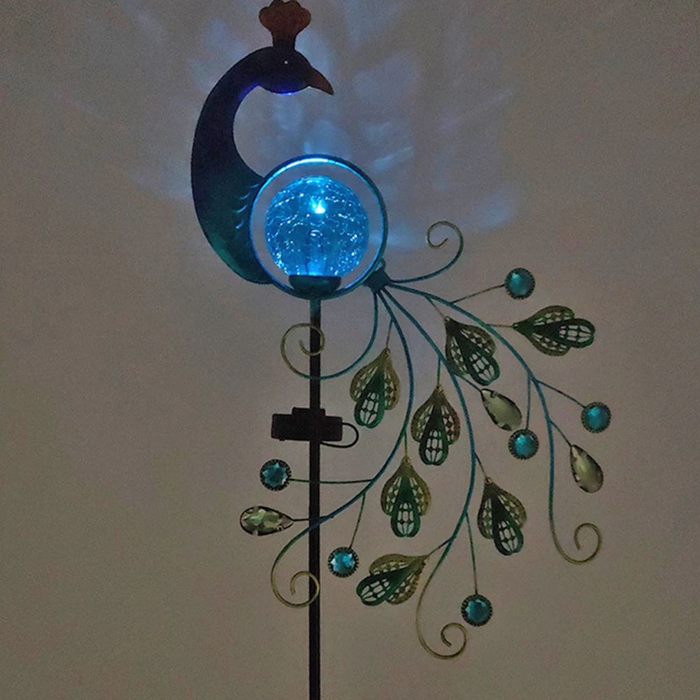 

Retro Wrought Iron LED Solar Light Luminous Red Bird Peacock Waterproof Outdoor Garden Lawn Stakes Lighting Lamp