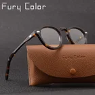 Очки для коррекции близорукости для мужчин и женщин, круглая небольшая ацетатная оправа в стиле ретро