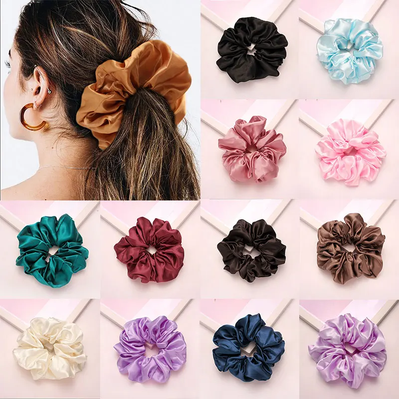 

Overszied Satin Silk Scrunchies Large Elastic Hair Rubber Bands Women Girls Ponytail Holder Smooth Hair Ties Hair Accessories