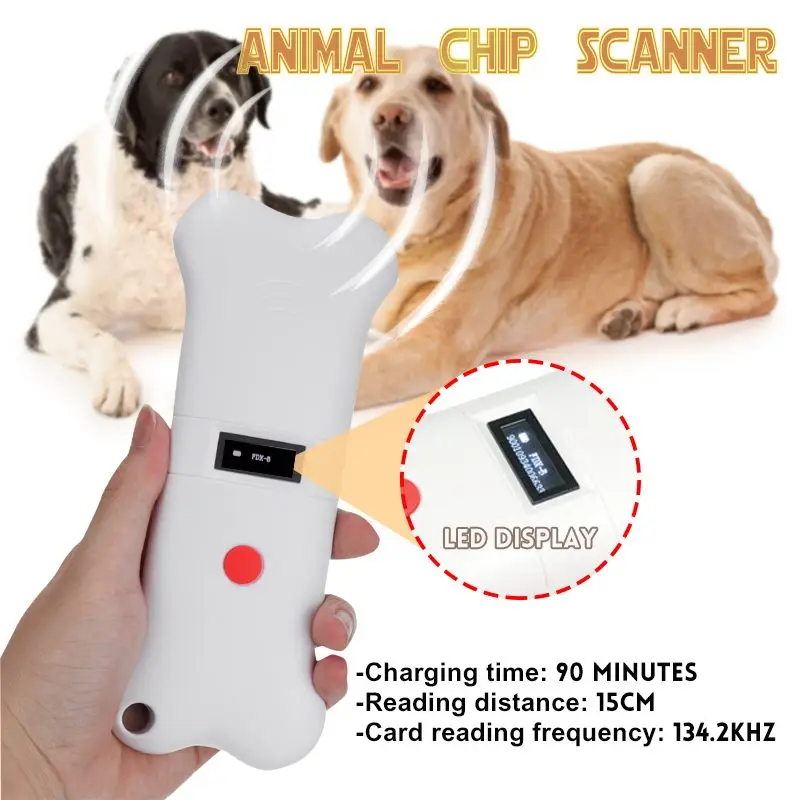 

Животный микрочип сканер животных ID чип-ридер ручной ПЭТ-сканер USB считыватель радиочастотных меток для собаки кошки лошади 134,2 кГц