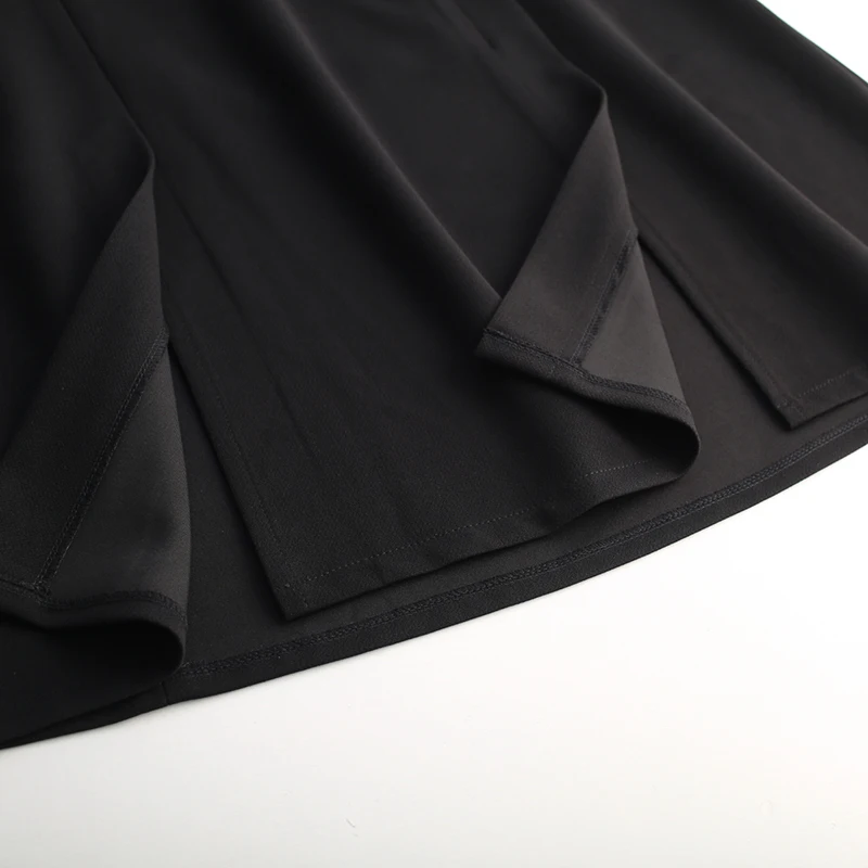 

SHINYMORA Women Black High-waist Split Midi Ladies Skirt A-Line Fashion Vintage Elegant Belt Skirt Autumn Winter 2020 New