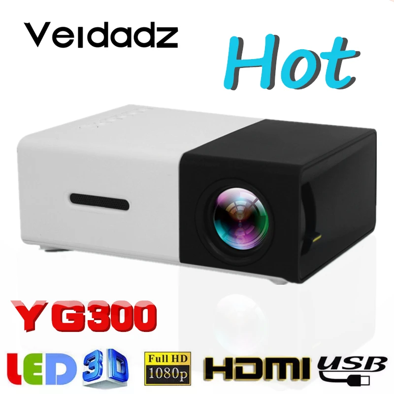 Светодиодный мини-проектор VEIDADZ YG300 поддержка воспроизведения 1080P 480x27 пикселей