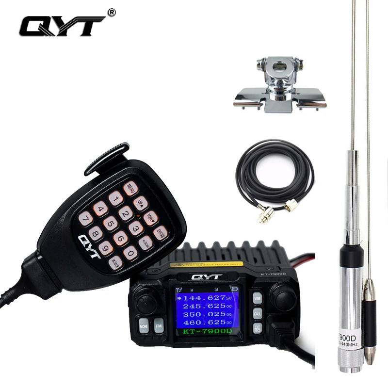 Mini Mobile Radio QYT KT-7900D Quad Band 144/220/350/440MHz 25W  Mobile Transceiver Walkie talkie kt 7900d