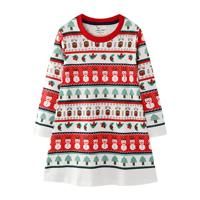 Jumping meter/рождественские платья принцессы для девочек хлопковые вечерние со