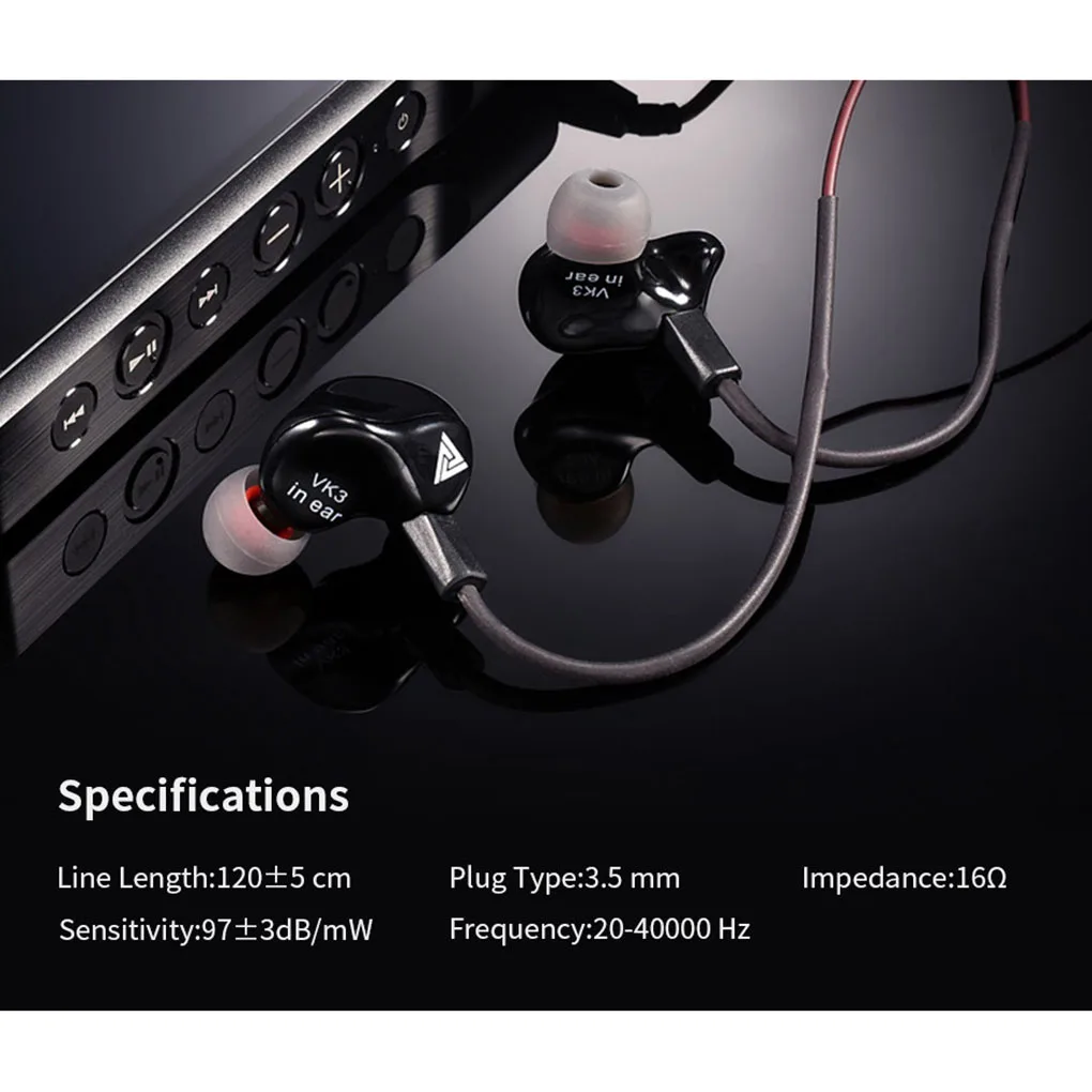 Наушники-вкладыши QKZ VK3 специальная версия гарнитура с чистыми басами наушники