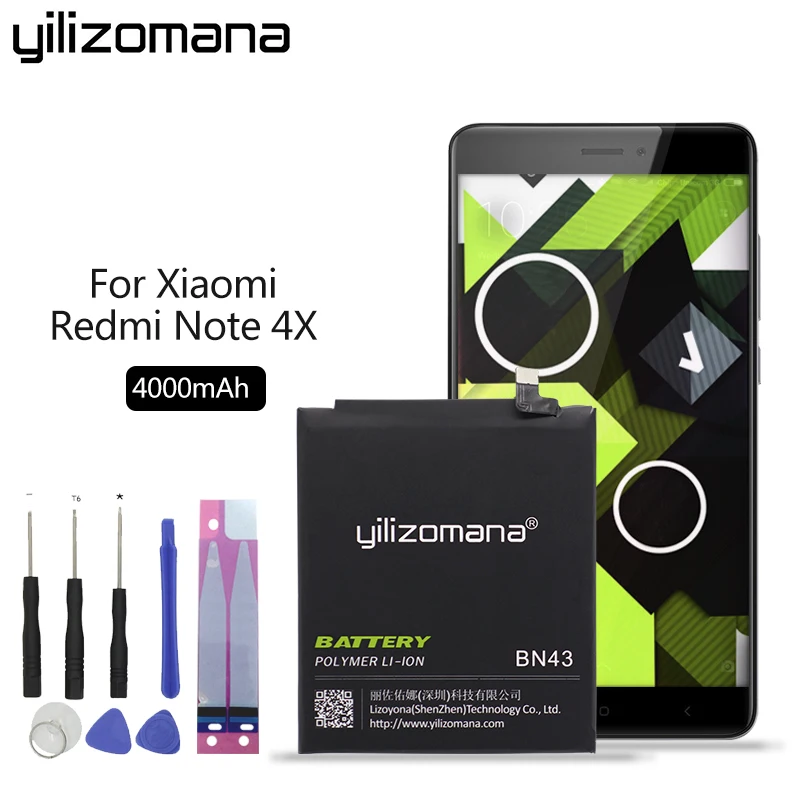 Оригинальный аккумулятор YILIZOMANA BN43 4000 мач для Xiaomi Redmi Note 4X / 4 Global Snapdragon 625 розничная