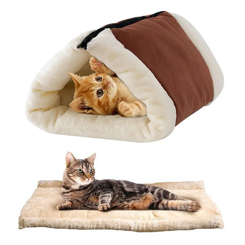 Мягкая теплая плюшевая кровать для кошки пещера использования в стиле Хо