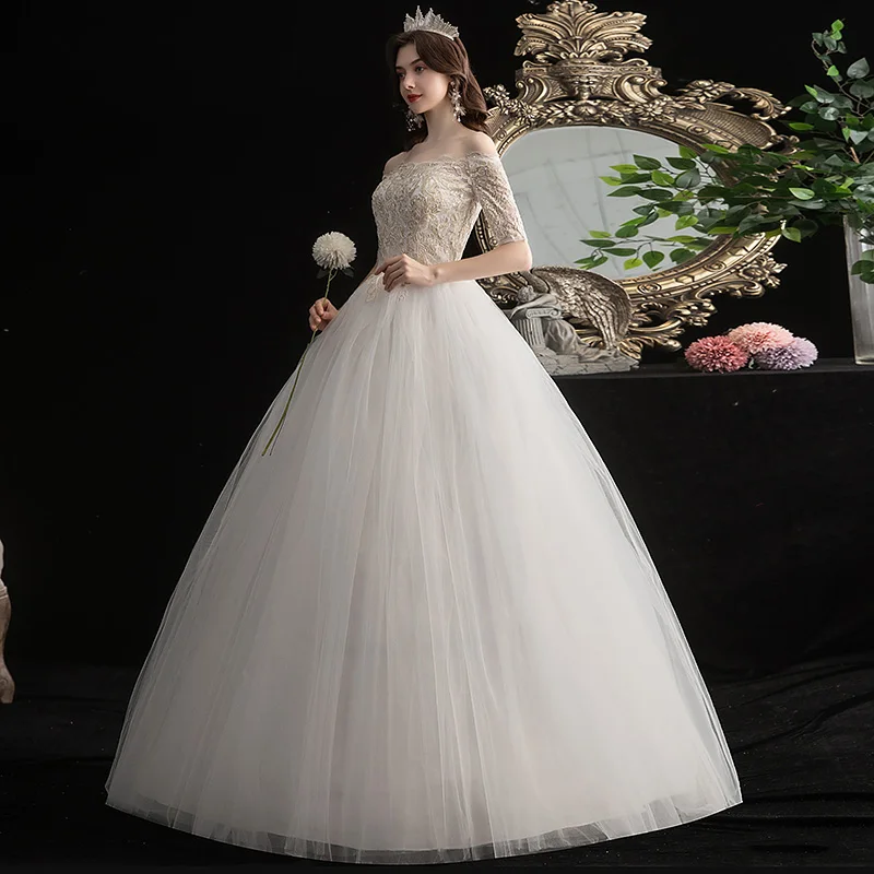 Женское свадебное платье с вырезом лодочкой винтажное элегантное бальное на