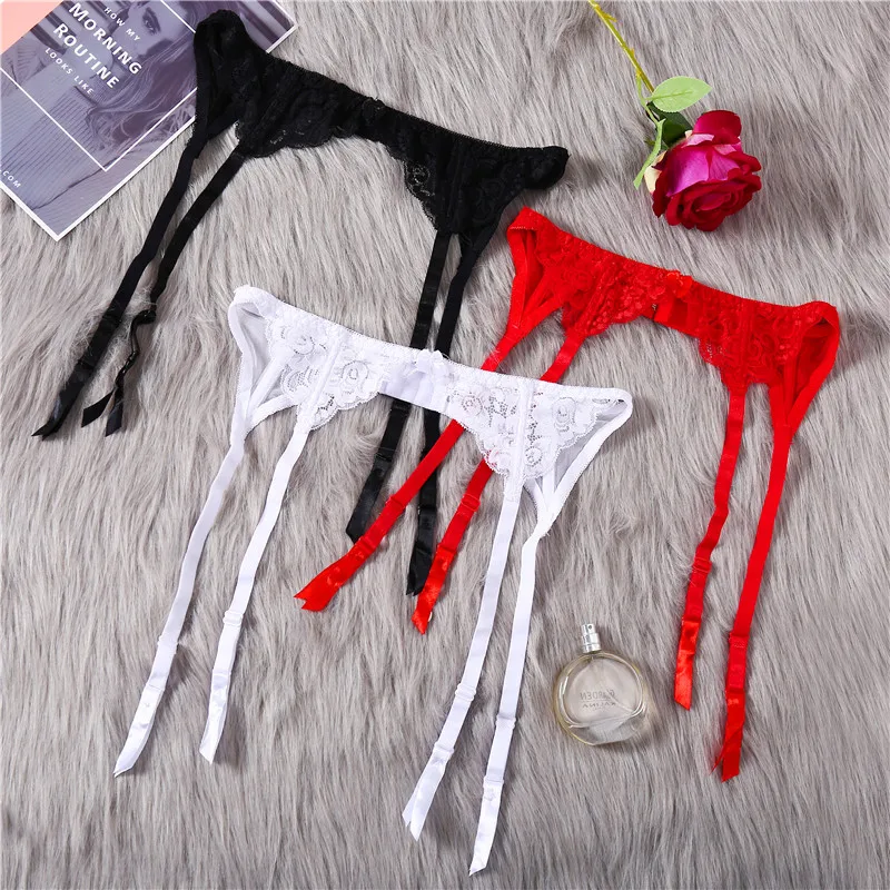 Сексуальные женские кружевные подвязки черный/красный искушение ультра-тонкий женский Шелковый монокристаллический солнечный элемент свадебный пояс с резинками Аксессуары
