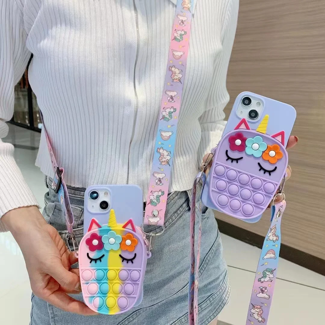 

Coin Purses Pop Bubble Case For Xiaomi Mi Poco X3 F1 F2 F3 X2 M2 M3 Note 10 Lite CC9e Redmi 10 10X Pro Unicorn Fidget Toys Cover