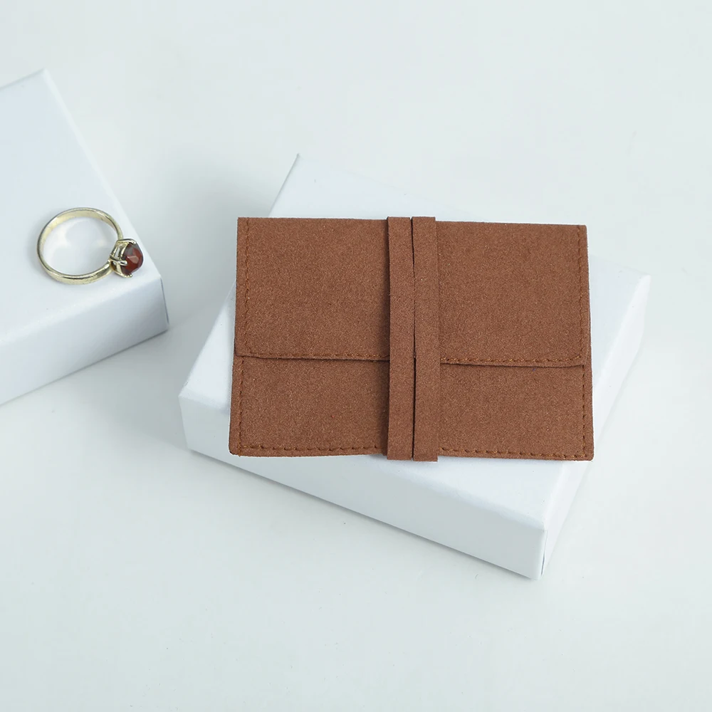 Jewelry Packaging Pouch Microfiber Envelope Bags with Flap Small Gift Bags for Necklace Brooch Ring Earring Jewellery Organizer