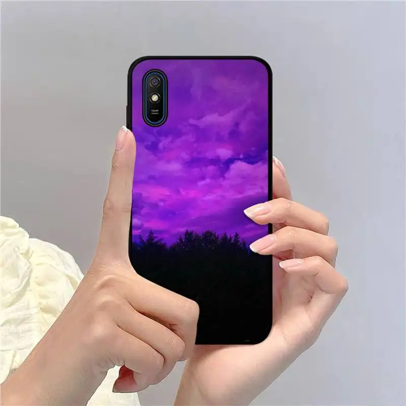 purple aesthetic phone case for redmi 9a 8a 7a 7a 7 6a 5a 5 plus 4x s2 go k20 k30 6 note 8 9 pro cover free global shipping