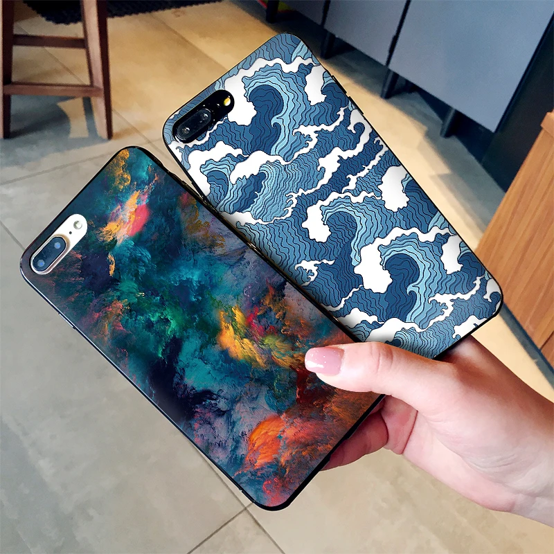 for xiaomi 8 SE A2 LITE 6X MIX 2S 3 MI F1 9 CC9E CC9 9T A3 Pro soft TPU Back Cover Dark artistic feel mixed with waves | Мобильные