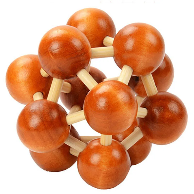 

Unique Classical Intellectual Cube Educational Toy Model Building Kits For Kids 3D Wooden Puzzle Toys Game Kongming Lock