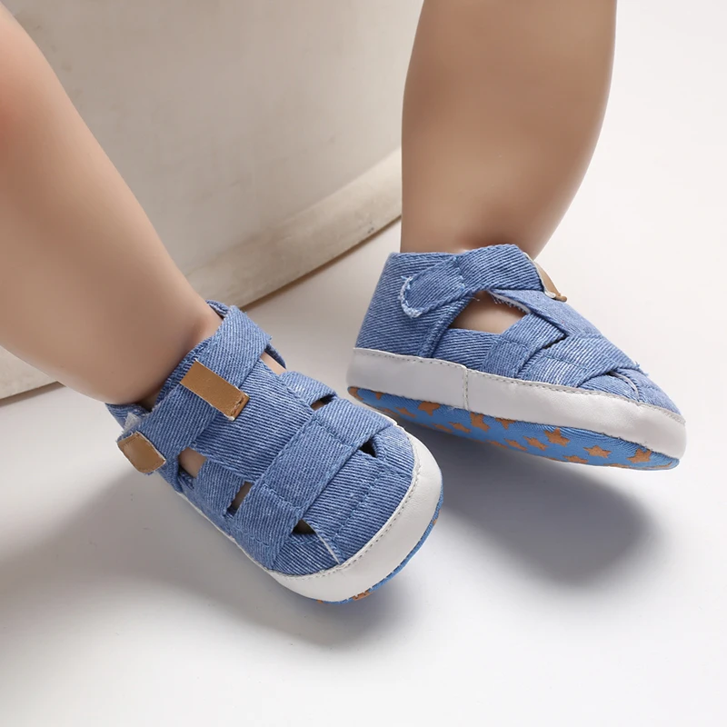 

Kids Newborn Baby Boys Fashion Summer Soft Crib Shoes First Walker Anti Slip Sandals Shoe