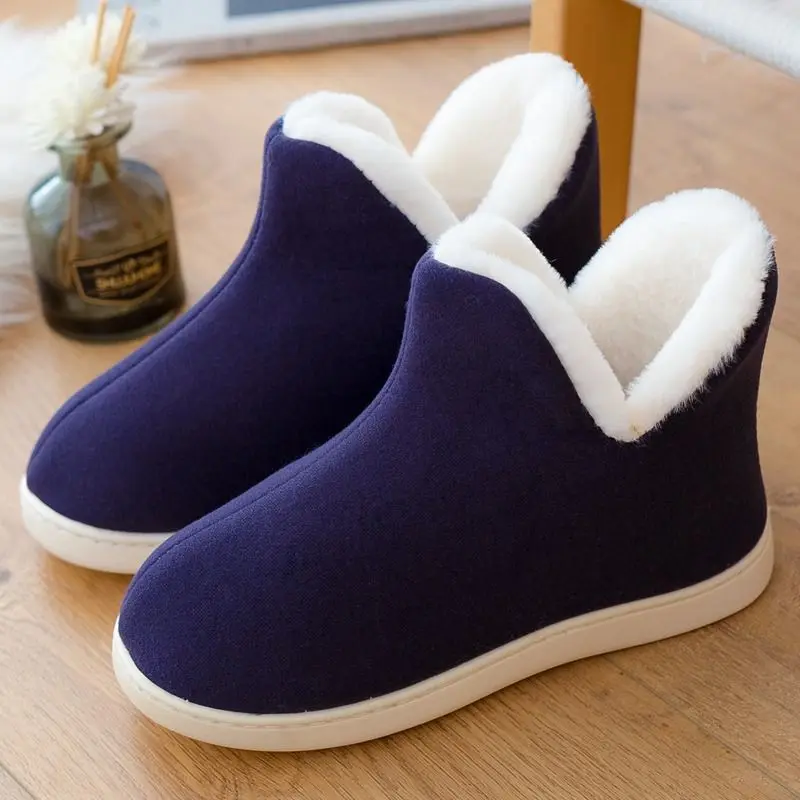 Зимние женские тапочки обувь унисекс меховые сапоги для дома теплые короткие