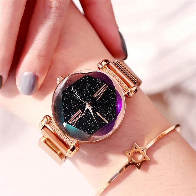 Новые женские изысканные часы с магнитной пряжкой звездное небо Роскошные