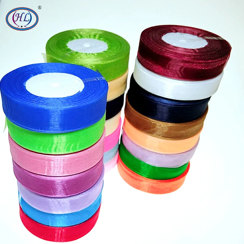 HL (50 ярдов/рулон) лента из органзы оптовая продажа подарочная упаковка украшения