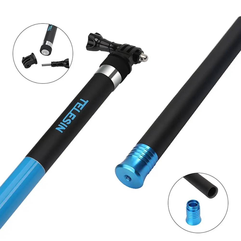 Супердлинная селфи палка TELESIN из углеродного волокна для GoPro / YI SJCAM и других