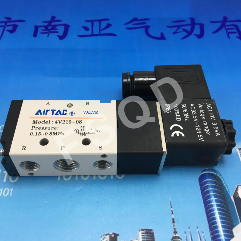 4V210-08 DC12V DC24V AC220V AC110V 1/" 5 способ 2 Позиции Airtac Электрический электромагнитный клапан 4V200 серии регулирующий клапан