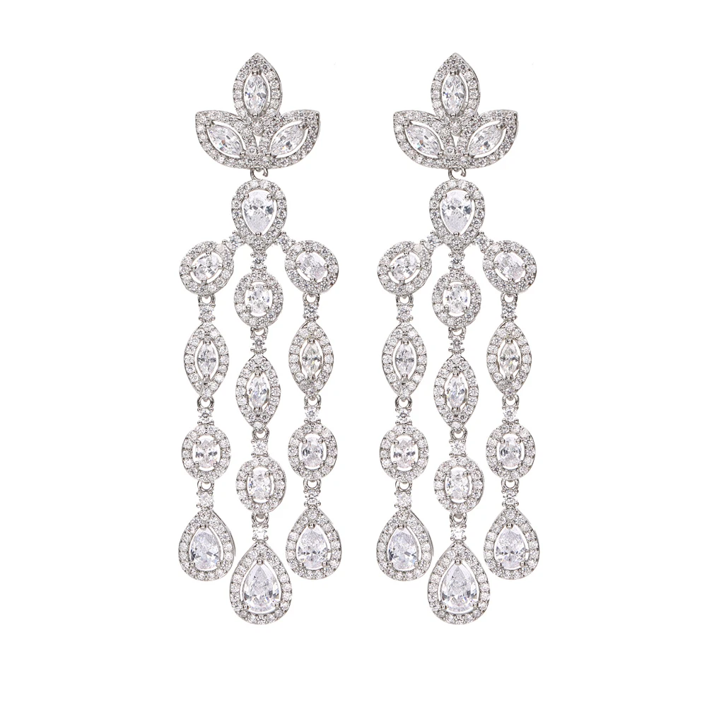 Emmaya/Новое поступление круглые длинные серьги с кисточками и каплями AAA CZ для