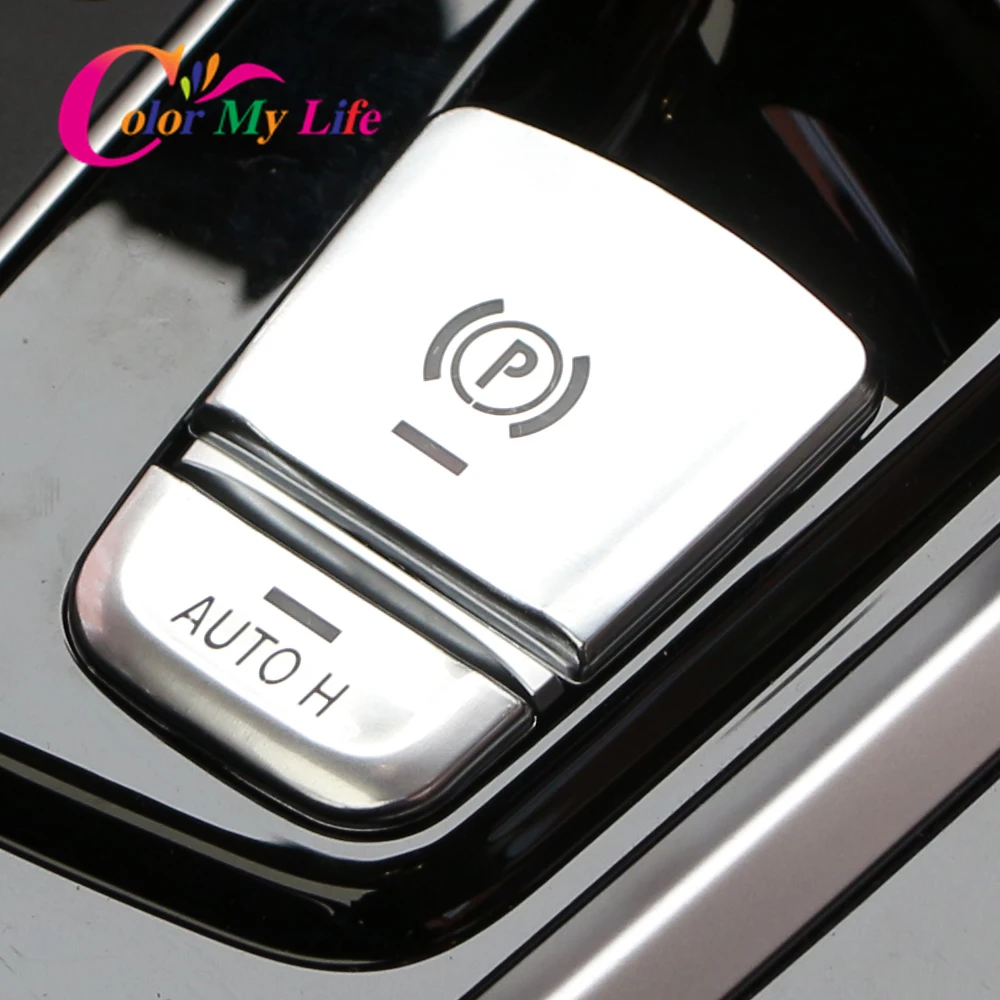 Cubierta embellecedora para freno de mano Central de coche, cubierta embellecedora de decoración del interruptor H del botón P para BMW serie 5, G30, X3, G01, X4, G02, 6GT, 2018-2021, pegatina