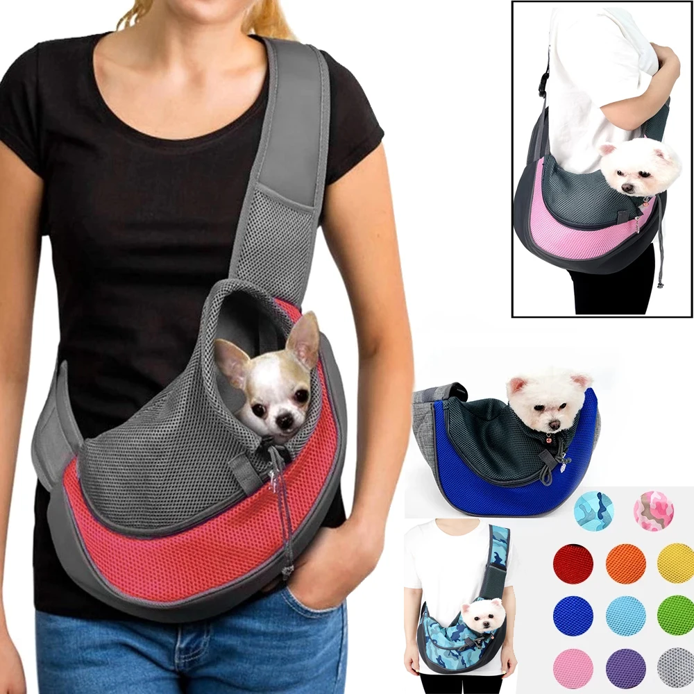 

Pet Puppy Carrier S/L Outdoor Travel Dog Shoulder Bag Mesh Oxford Single Comfort Sling Handbag Tote Pouch