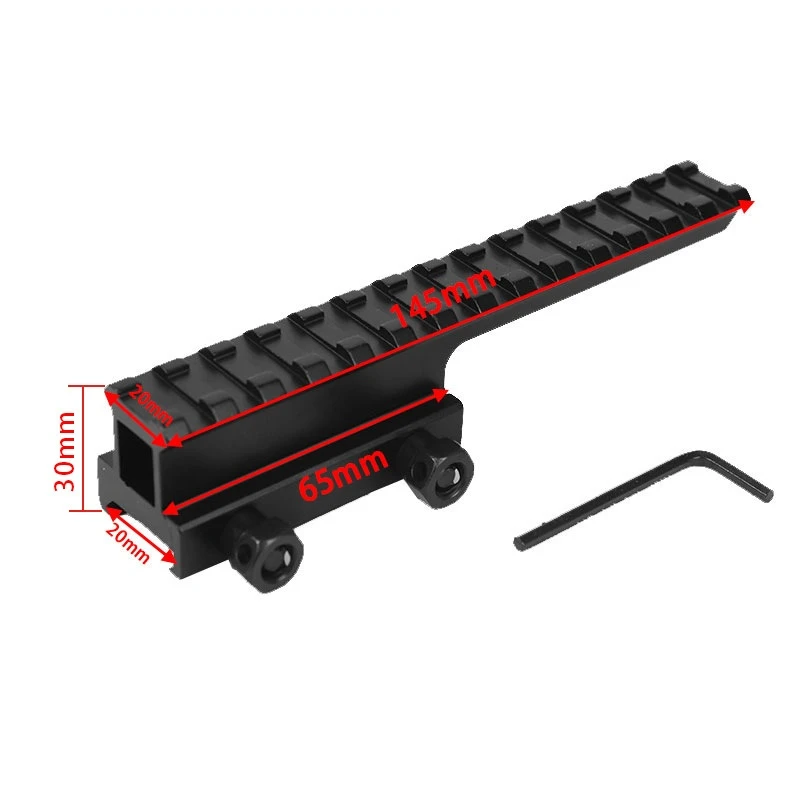 

Удлинительный рельсовый переходник для 20 мм Пикатинни/Вивера для оптических приборов страйкбольной тактической охоты