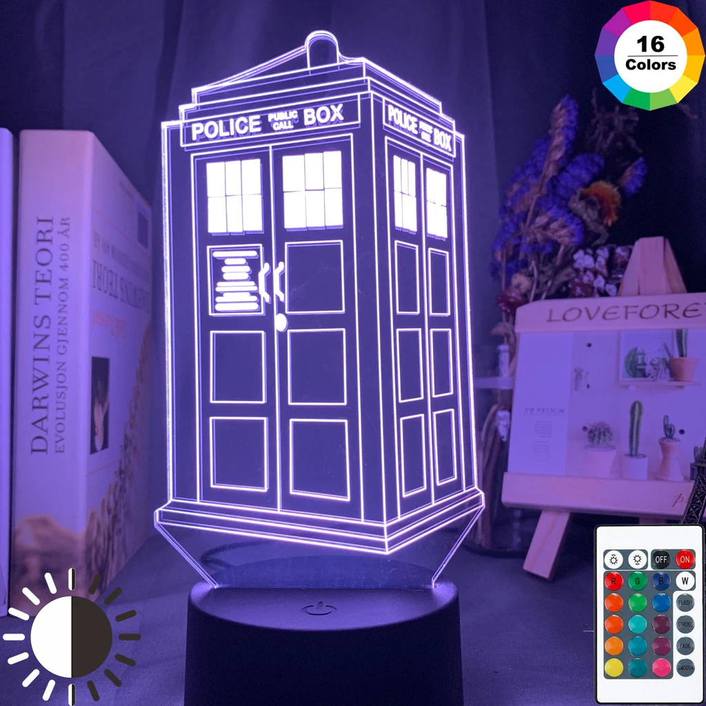 

Doctor Who Call Box 3d Optical Led Night Light Lamp for Kids Bedroom Decoration Police Box Gift for Child Room Bedside Lamp neon