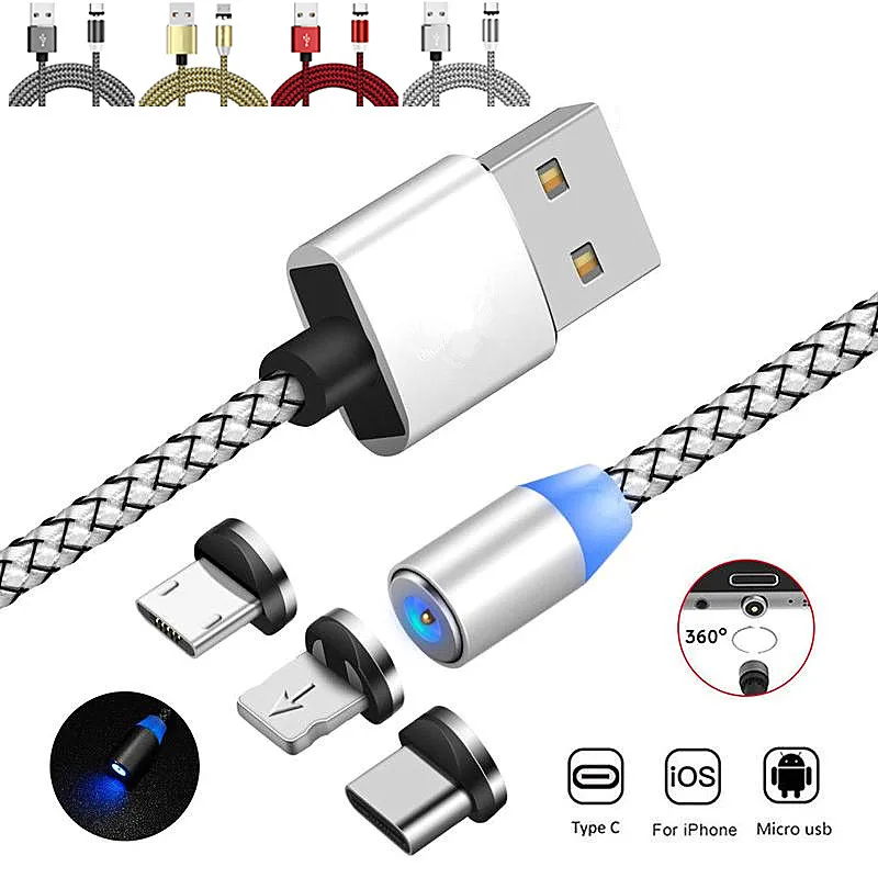 Магнитный USB-кабель со светодиодной подсветкой устройство для быстрой зарядки