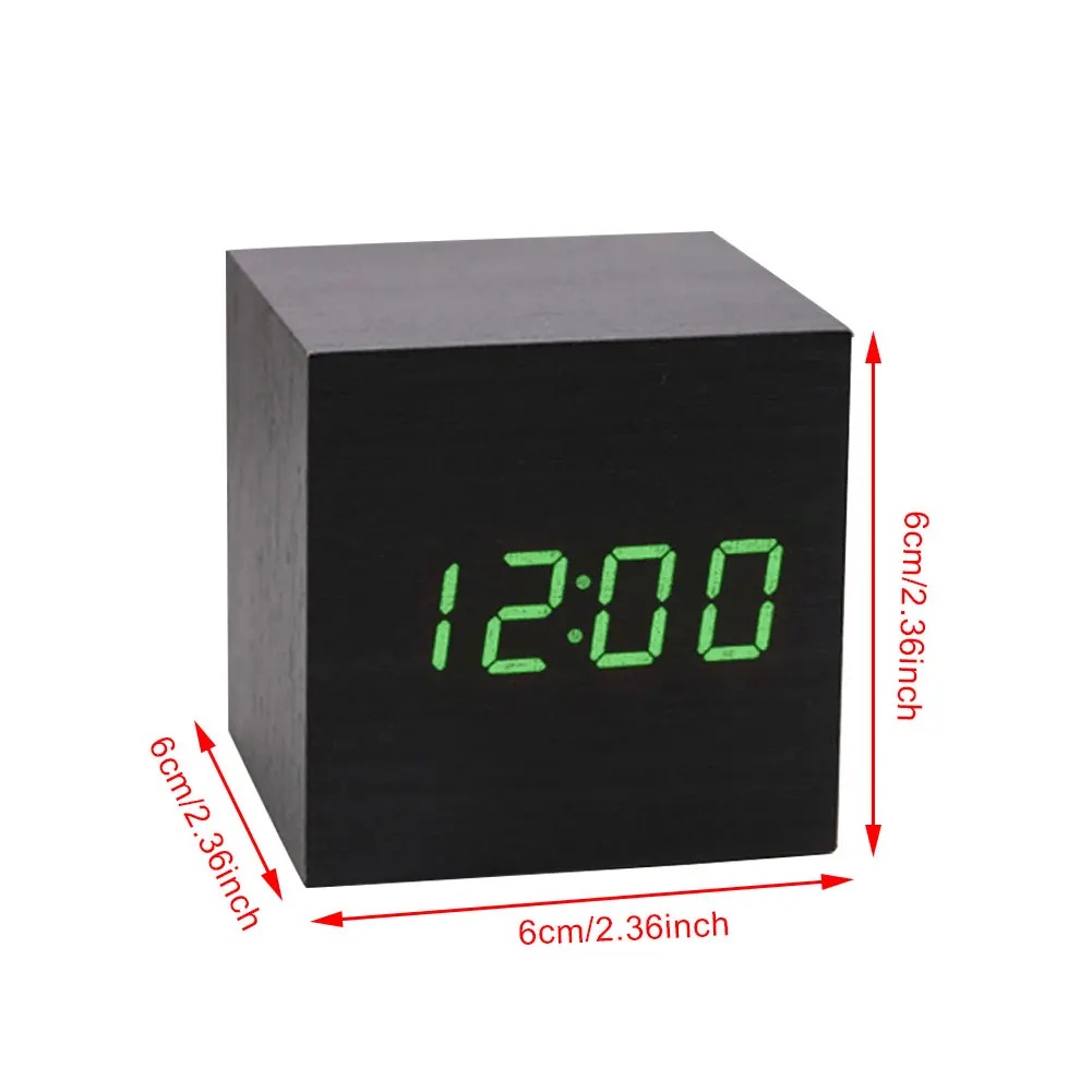 

New Qualified Digital Wooden LED Alarm Clock Wood Retro Glow Clock Desktop Table Decor Voice Control Snooze Function Desk Tools