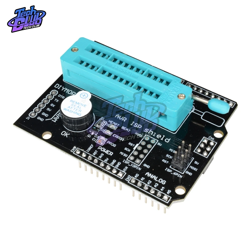 AVR ISP щит горелка Bootloader программируемый модуль расширения зуммер Светодиодный