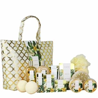 bath body gift set for women 15pcs vanilla fragrance spa set in weaved gift basket includes bath bombs massage oil