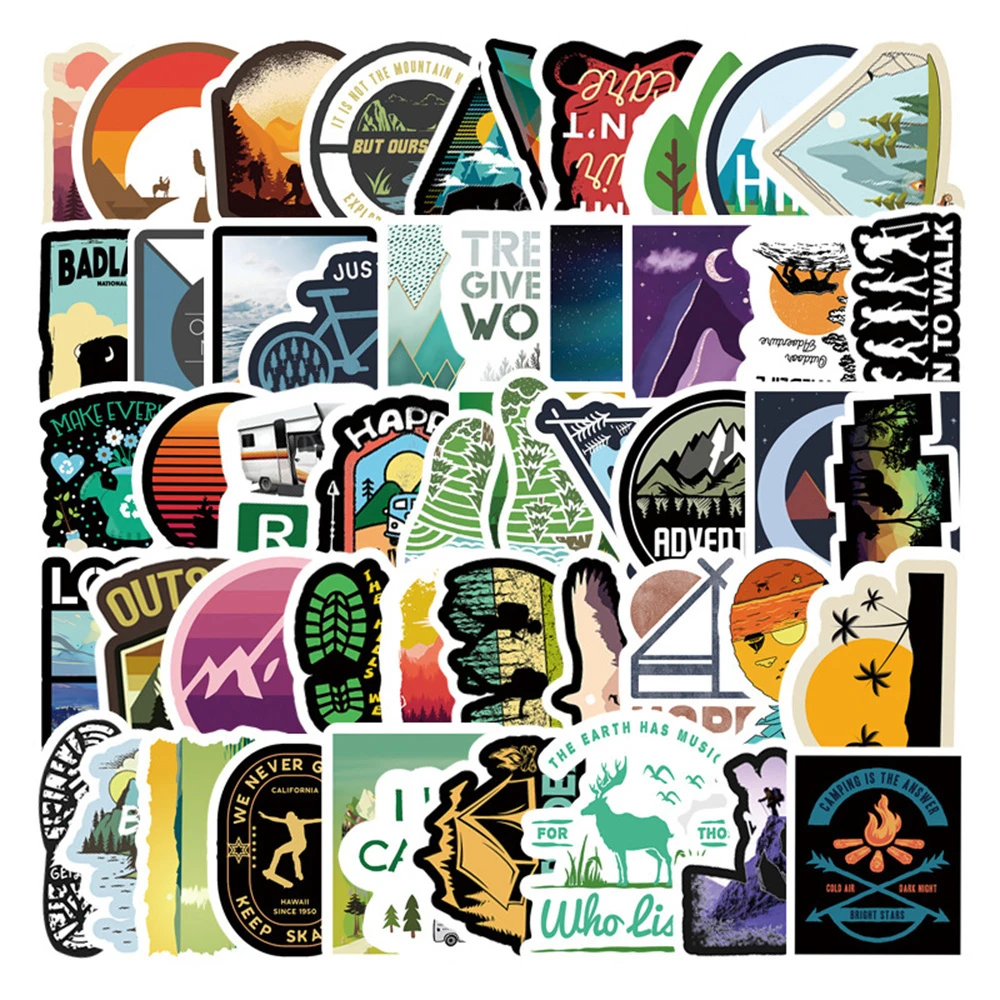 

10/30/50PCS Outdoor Graffiti Stickers PVC Stickers Trolley Case Bicycle Water Cup Waterproof Stickers Wholesale