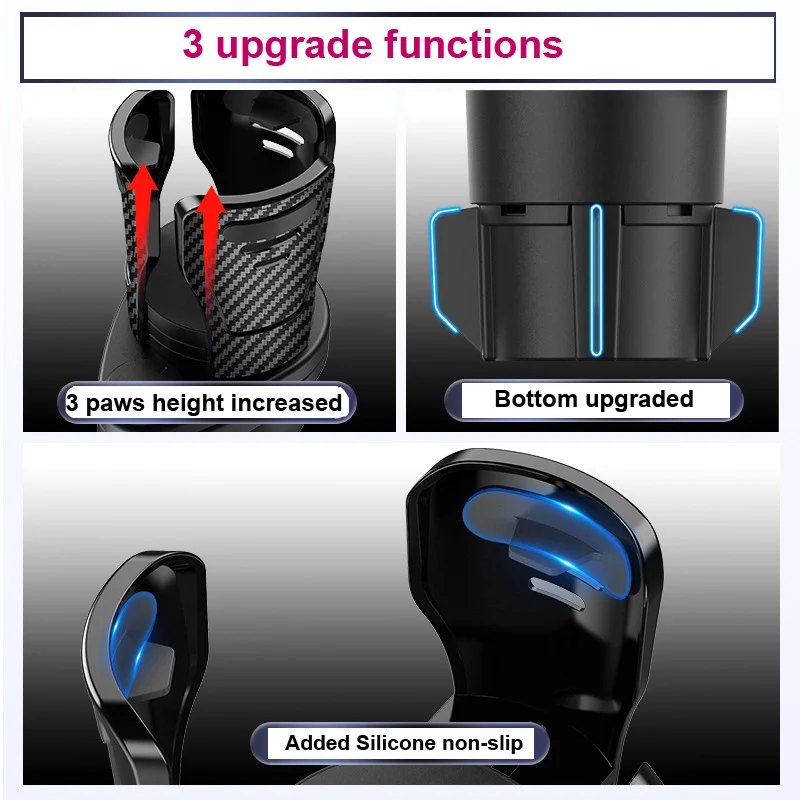 2 в 1 Автомобильный нескользящий держатель для стакана вращающийся на 360 градусов