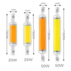 R7S светодиодный лампочка Коб Стекло трубка 78 мм 118 мм 15 Вт, 20 Вт, 30 Вт, 40 Вт, возможность замены галлогеновой лампой amparda диод Точечный светильник AC 230V 220V