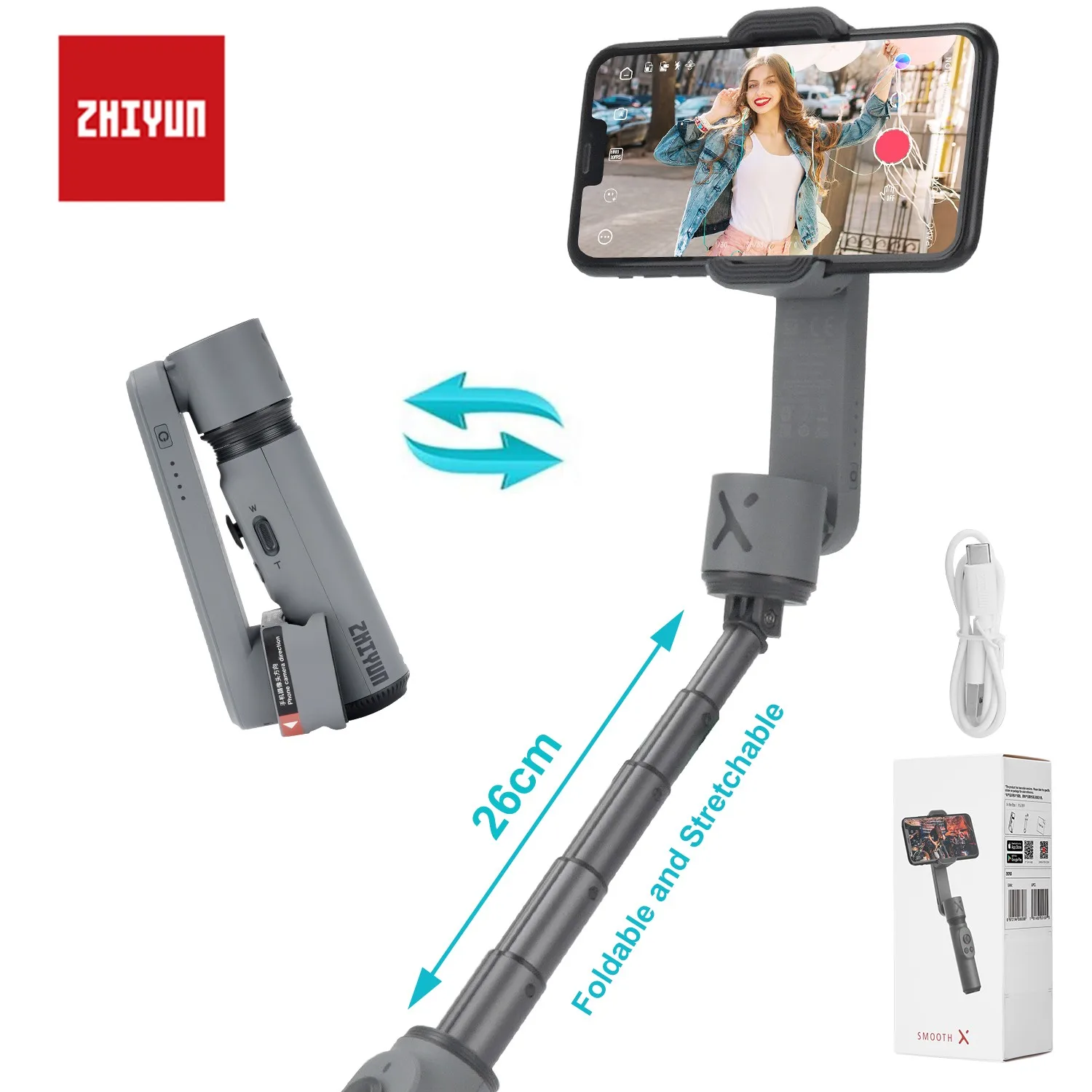 

ZHIYUN SMOOTH X 2- Axis Selfie Stick Gimbal Palo Phone for Smartphones Xiaomi Redmi Huawei iPhone Samsung Handheld Stabilizer