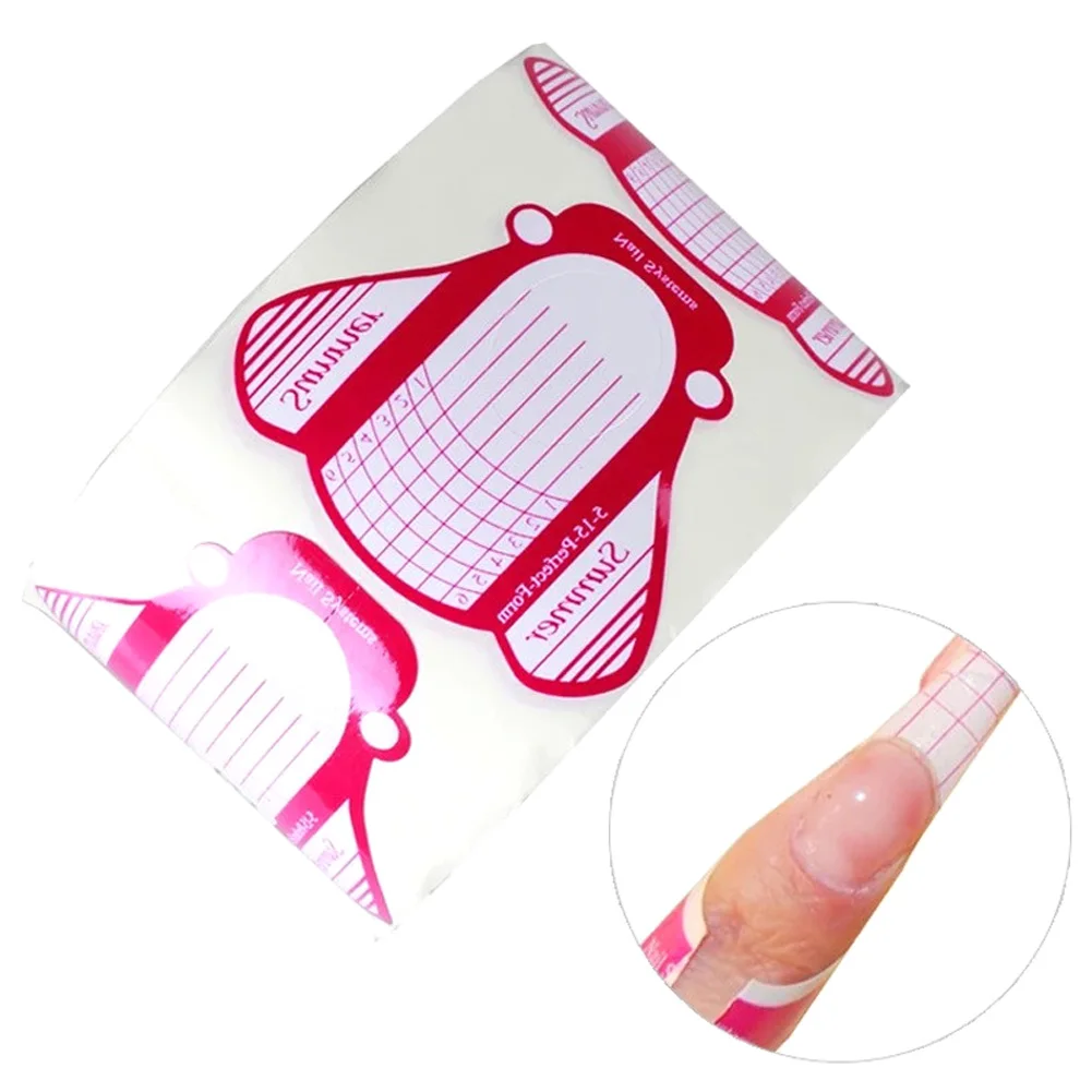 

Manicure tools 100 Pcs Nail Art Tips Extension Forms Guide French Rose DIY Tool Acrylic UV Gel Tools