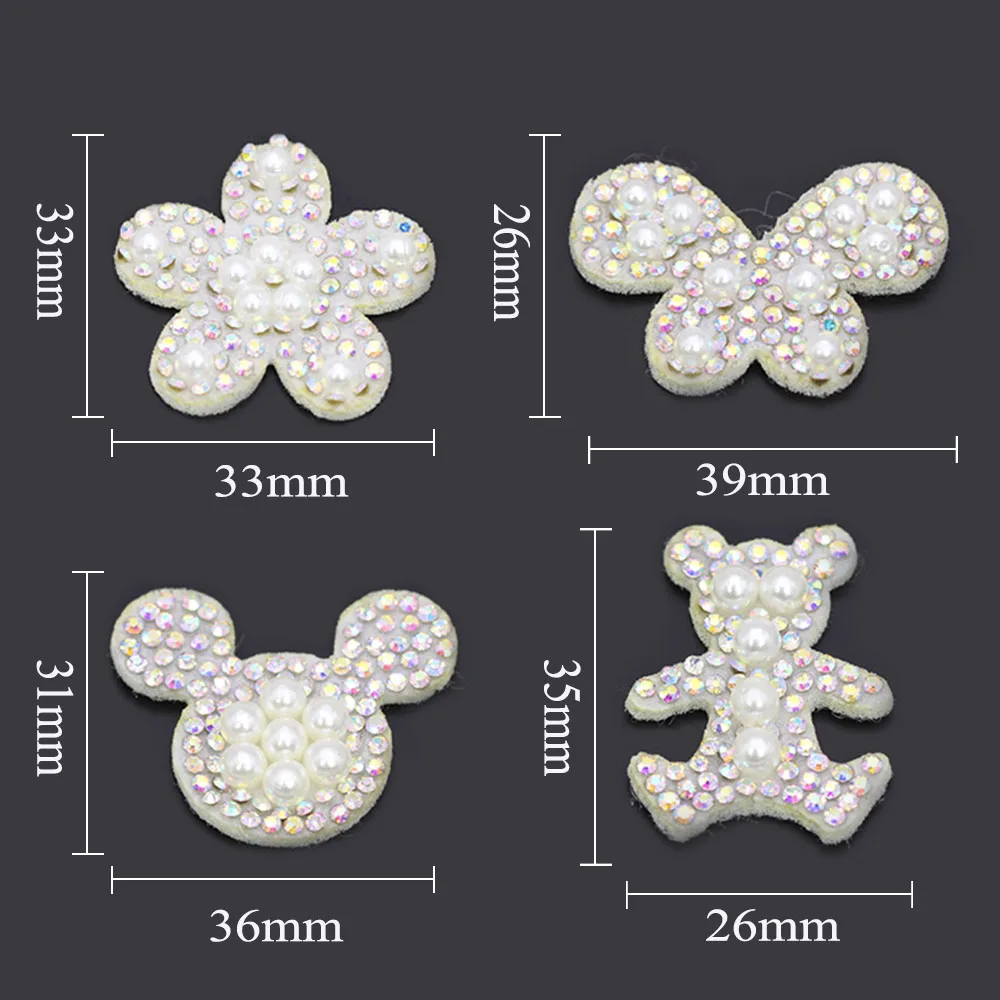 10 шт Сияющие жемчужные заплатки AB аппликация СТРАЗА для одежды белая основа